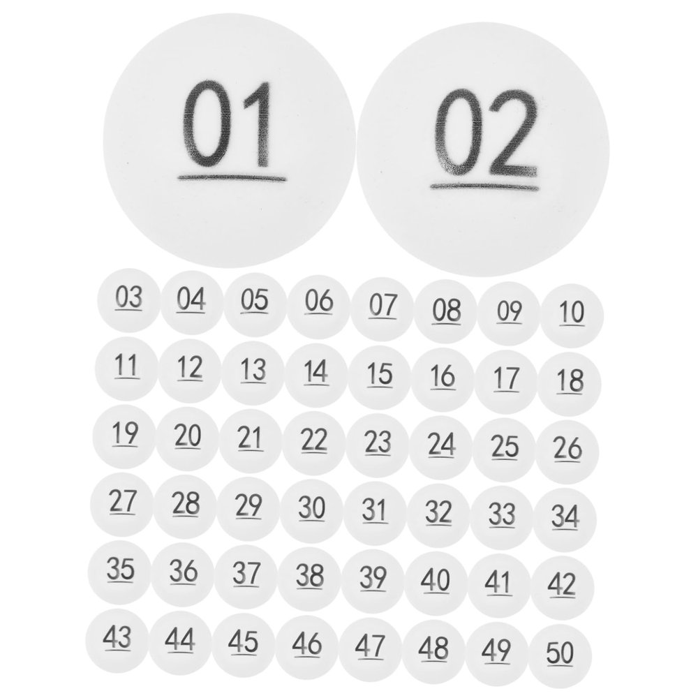 CAXUSD 50pcs Bingo Game White Balls Raffle Toy Seamless Number Balls for Lottery Game