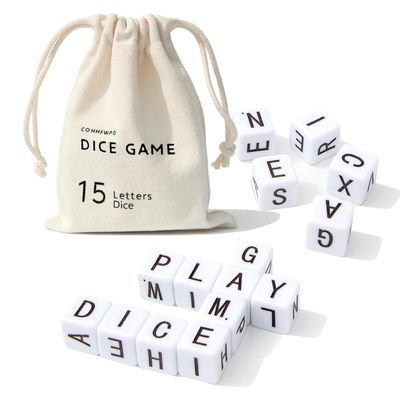 COHHFWPD Crossword Dice Game, Word Game, 15 Large Letter Dice, Word Dice Game for Family Games, Travel & On-The-Go Fun