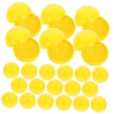CAXUSD 50pcs Reusable Yellow Lottery Balls Openable Raffle Balls for Party Games Plastic Party Supplies Festive Props