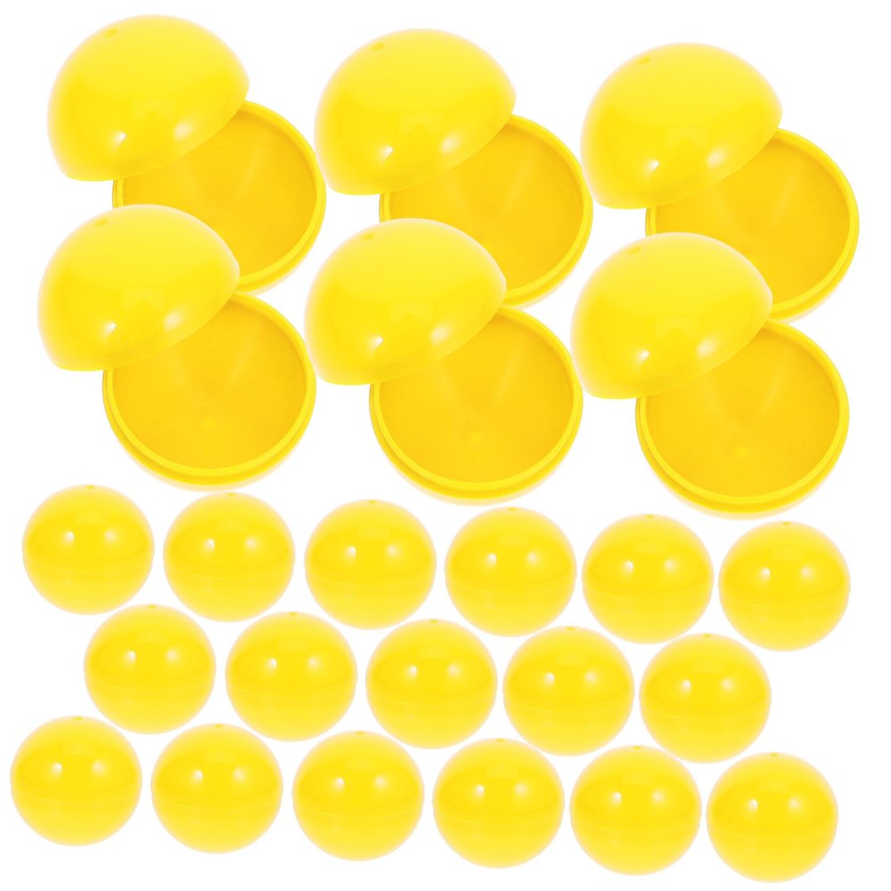CAXUSD 50pcs Reusable Yellow Lottery Balls Openable Raffle Balls for Party Games Plastic Party Supplies Festive Props