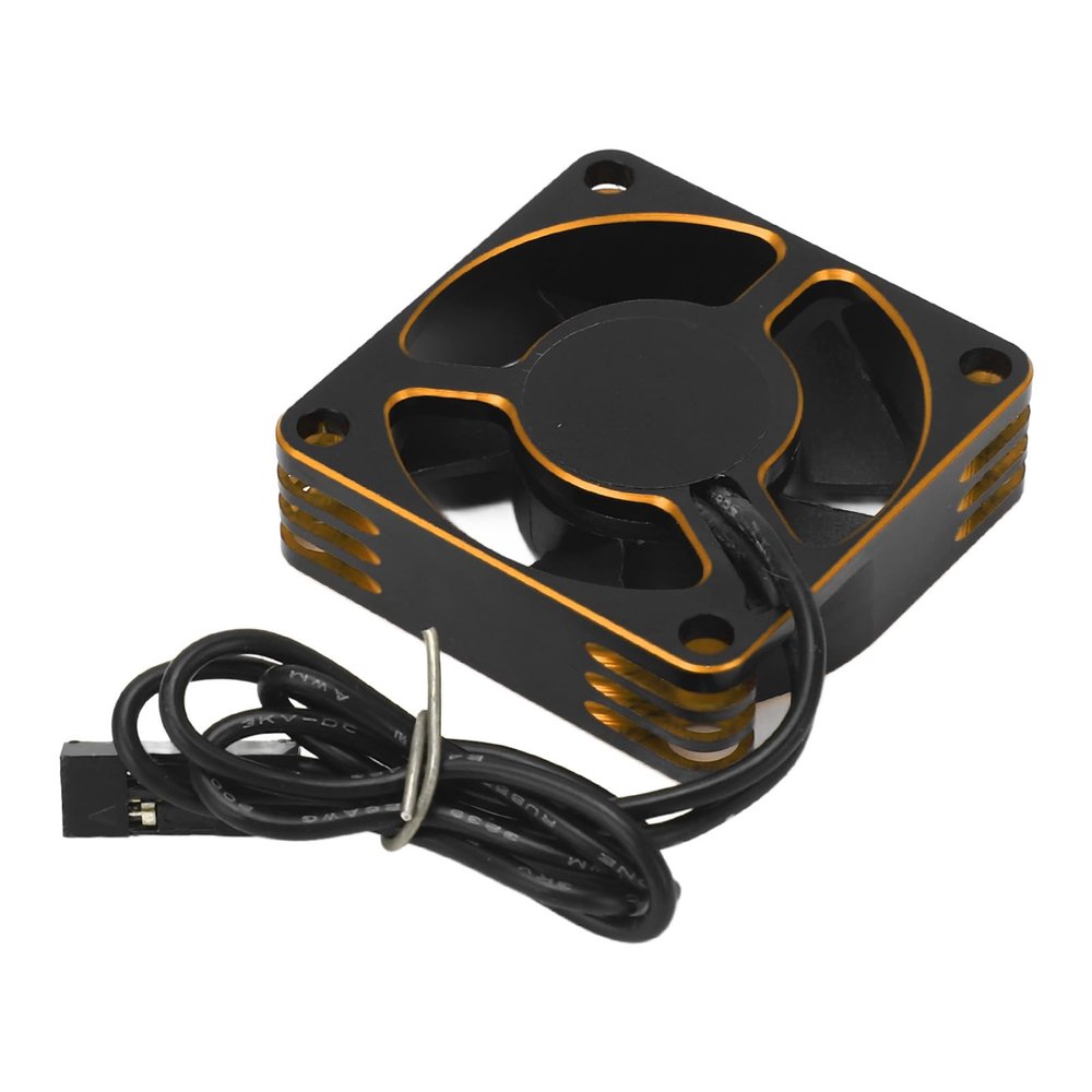 ANGGREK RC Motor Cooling Fan, Lightweight RC Car Cooling Fan High Temperature 35mm Stable Performance for Replacement (Gold)