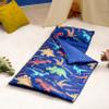 JOIEDOMI Toddler Sleeping Bag for Kids 55''x30'' Nap Mat with Removable Pillow and Minky Blanket for Toddler Ages 3-7 Roll Up Kids Sleeping Bag for Boys Girls Kindergarten Daycare Colorful Dinosaur view 2