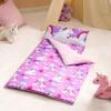 JOIEDOMI Toddler Sleeping Bag for Kids 55''x30'' Nap Mat with Removable Pillow and Minky Blanket for Toddler Ages 3-7 Roll Up Soft Kids Sleeping Bag for Boys Girls Kindergarten Daycare Purple Unicorn view 2