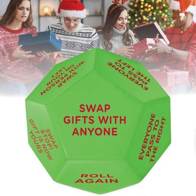 XVFCH Santa Swap Gift Exchange Oversized Dice - Santa Swap Gift Exchange Dice,2025 New Christmas Party Gift Exchange Dice,Santa Swap Gift Exchange Oversized Die Game,12 Different Sides (1pc)