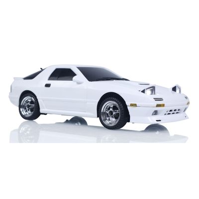 wheelfun LDRC 1/18 Rx7 RC Racing Car RWD Gyroscope Wireless Control Drift Vehicles LD1802 Light System Motor Servo ESC for Hobby Grade Model, Birthday Gift(White)