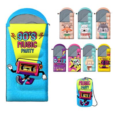 Sleeping Bag for Kids,Portable Camping Sleeping Bags for Boys&Girls with Cute Cartoon Print,Lightweight Waterproof Compact Sleeping Bag for Indoor Outdoor Hiking Travel (Walkman)
