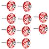 ZMQJEQANBG Bar Pulls,Knobs,Bow Pull Handle10 pcs Round Door Knobs Ceramic Handle Cupboard Drawer Pull Handles Ceramic Round Knob for Kid's Room Bedroom Door Drawer Handle(Red) view 1
