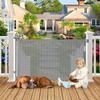 100" Wide Weatherproof Outdoor Retractable Dog Gate with No Rust Screws and Rods, Waterproof 8 Ft Retractable Baby Gates Extra Wide, Scratch-Resistant Mesh Long Baby Gates Indoor Extra Long, Gray view 1