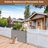 100" Wide Weatherproof Outdoor Retractable Dog Gate with No Rust Screws and Rods, Waterproof 8 Ft Retractable Baby Gates Extra Wide, Scratch-Resistant Mesh Long Baby Gates Indoor Extra Long, Gray view 2