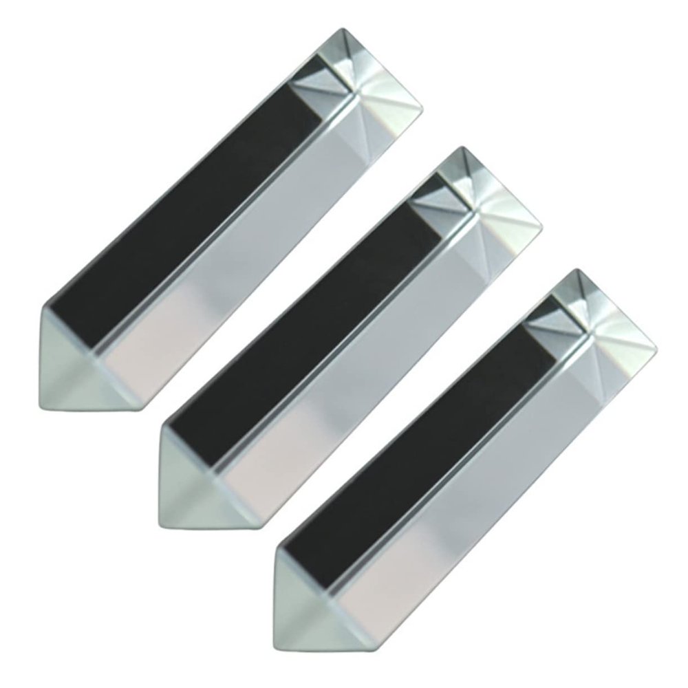 BELLIFFY 3pcs Equilateral Glass Rainbow Prisms for Physics Experiments Compact Optical Prisms High Transparency and Refraction for Teaching and Photography