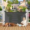 100" Wide Weatherproof Outdoor Retractable Baby Gates for Decks with No Rust Screws and Rods, Waterproof 8 Ft Extra Wide Baby Gate for Large Opening, Scratch-Resistant Mesh Retractable Dog Gate, Black view 1