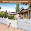 100" Wide Weatherproof Outdoor Retractable Gate for Dogs with No Rust Screws and Rods, Waterproof 8 Ft Extra Long Baby Gates for Large Openings, Scratch-Resistant Mesh Retractable Baby Gates, White view 2