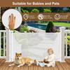 100" Wide Weatherproof Outdoor Retractable Gate for Dogs with No Rust Screws and Rods, Waterproof 8 Ft Extra Long Baby Gates for Large Openings, Scratch-Resistant Mesh Retractable Baby Gates, White view 4