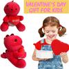 6PCS Cute Dinosaur with Red Heart Plush Toys,Dinosaur Stuffed Animals,Unique Gifts for Kids,Gift Exchange for Boys Girls Toddlers Class Classroom School Party Favor view 4