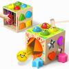 4-in-1 Montessori Toys for 1+ Year Old - Shape Sorting Activity Cube, Hammer Pounding Game, Baby Blocks & Sensory Toys for Toddlers 1-3, Wooden Toy Gift for 1 Year Old Boys and Girls view 1