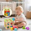4-in-1 Montessori Toys for 1+ Year Old - Shape Sorting Activity Cube, Hammer Pounding Game, Baby Blocks & Sensory Toys for Toddlers 1-3, Wooden Toy Gift for 1 Year Old Boys and Girls view 4