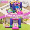BOUNTECH Inflatable Bounce House with Ball Pit, Bouncy House for Kids Indoor Outdoor w/Basketball Hoop, 480w Blower, Mini Bounce House with Slide for Boys Girls Backyard Birthday Party Gifts view 2