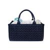 MOMIGO Baby Diaper Caddy Organizer - Fahion Mahua Water-resistent Nursery Storage Basket for Diapers and Baby Wipes, Diaper Stacker Car Organizer, newborn nursery Gift (Blue) view 1