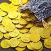 Dingion 100 Pcs Plastic Gold Coins Set Pirate Coins Fake Toy Tokens Treasure Coins Reward Gifts Replica Spanish Doubloons for Board Games Pirate Treasure Chest Party Favors(Golden) view 2