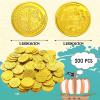 Dingion 100 Pcs Plastic Gold Coins Set Pirate Coins Fake Toy Tokens Treasure Coins Reward Gifts Replica Spanish Doubloons for Board Games Pirate Treasure Chest Party Favors(Golden) view 4