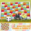 Realspring 9.8 ft Giant Snakes and Ladders Game Playing Mat with 6 Nails 14 Inch Inflatable Dice and Storage Bag Floor Snake and Ladder Board Game Big Size for Both Indoor and Outside view 3