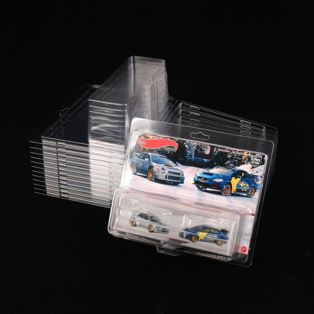 6 Pcs Protector Packs Compatible with Hot Wheels 2 Car Culture Premium Model Car Clamshell Cases Plastic Car Display Protective Case Clear Die Cast Car Blister Pack Covers