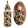 Muishi Retro Bears with Trees Newborn Swaddle Blankets Hat Sets Soft Baby Receiving Blanket Swaddle Sack for Baby Shower Infant Boy Girl Gift view 1