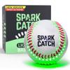 SPARK CATCH Light Up Baseball, Glow in The Dark Baseball, Sports Gear Accessories Gifts for Boys 8 9 10 11 12 13 14 15 Years Old, Kids Teens All Ages Gift Ideas (Impact-Activated version) (Neon Green) view 1