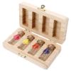 Abaodam Baby Keepsake Box Wooden Fetal Hair & Umbilical Cord Storage Case with 4 Bottles Infant Lanugo Memory Organizer for Newborn Milestones view 1