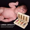 Abaodam Baby Keepsake Box Wooden Fetal Hair & Umbilical Cord Storage Case with 4 Bottles Infant Lanugo Memory Organizer for Newborn Milestones view 3