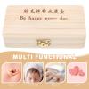 Abaodam Baby Keepsake Box Wooden Fetal Hair & Umbilical Cord Storage Case with 4 Bottles Infant Lanugo Memory Organizer for Newborn Milestones view 4
