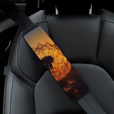 CSGJMYGS 2PCS Car Seat Belt Pads Universal Auto Seatbelt Shoulder Pad Sunset Dandelion Seat Belt Cover Comfortable Driving Shoulder Strap Covers Harness Pad for Car Interior Accessories