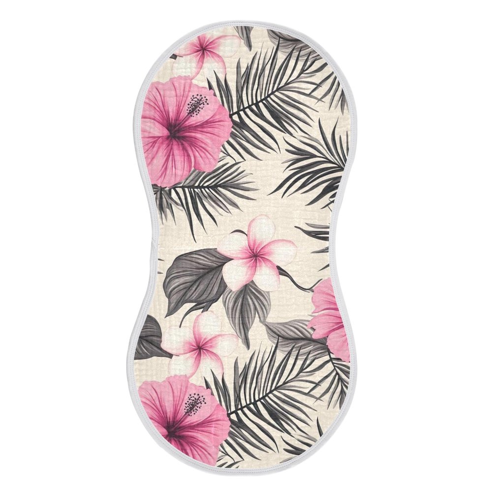 xigua Tropical Plants and Flowers Muslin Baby Burp Cloths Set of 1, Super Soft & Absorbent Burping Rags, Cotton Burp Clothes Shower Gift for Newborn, Baby Girls and Boys