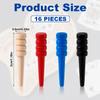 16pcs Cribbage Pegs, Wooden Cribbage Board Pegs Fit 1/8 Inch Holes Crib Pins Cribbage Accessories for Traditional Cribbage Board Game (Red, Black, Wood, Blue) view 2