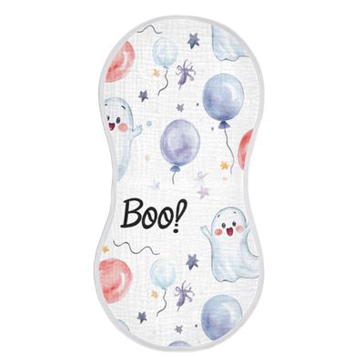 xigua Watercolor Cute Ghosts Muslin Baby Burp Cloths Set of 1, Super Soft & Absorbent Burping Rags, Cotton Burp Clothes Shower Gift for Newborn, Baby Girls and Boys