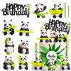 15 PCS Panda Cake Toppers Bamboo Tree Cake Toppers Panda Birthday Party Decor Panda Cupcake Topper view 1