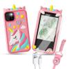 WINWEND Kids Smart Phone Toys, Touchscreen HD Dual Camera Cell Phone for Kids,Travel Toy Preschool Learning Toy for Kid,Christmas Birthday Gifts Toddler Play Phone for Girls Boys 3-14 Pink view 1