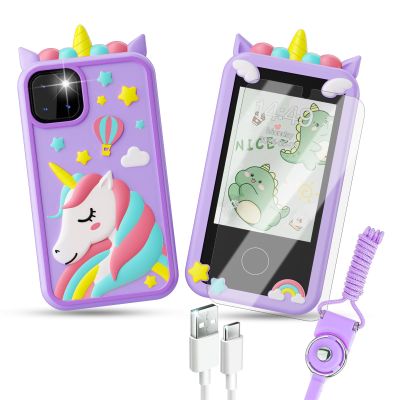 Smart Phone for Kids - Touchscreen HD Dual Camera, Travel Toy, Preschool Learning Toy, Christmas & Birthday Gift for Girls & Boys (3-14), Purple