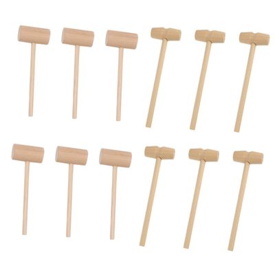 NAMOARLY 50pcs Interactive Crab Eating Tools Mini Hammers Wooden Crab Mallets for Boys and Girls Safe
