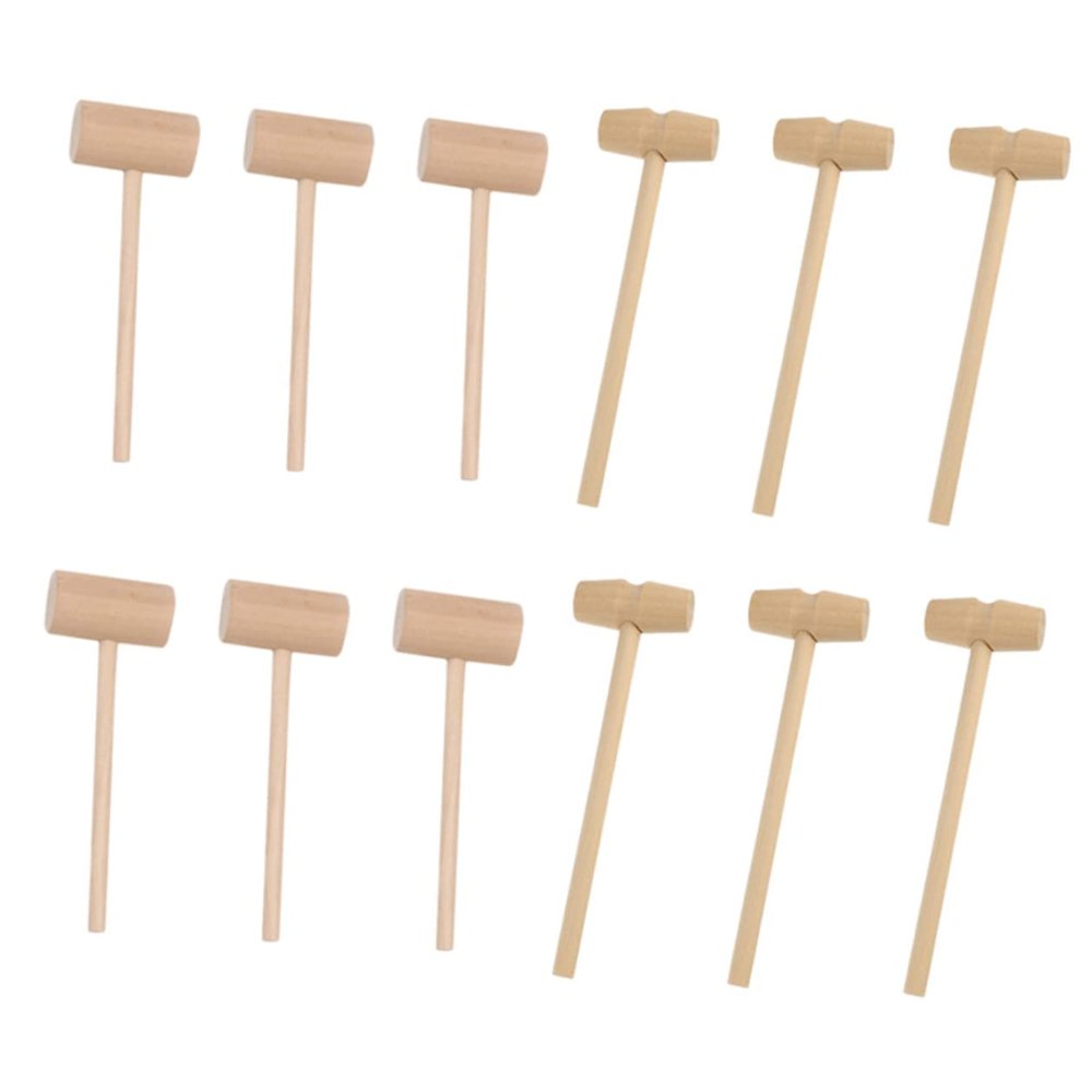 NAMOARLY 50pcs Interactive Crab Eating Tools Mini Hammers Wooden Crab Mallets for Boys and Girls Safe