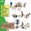 Schleich Farm World - 19PC Animal Feeding Playset with Piglet, Sheep, Donkey Figurines - Farmer Action Figure with Wheelbarrow and Tools - Durable Barnyard Toys for Imaginative Play - Kids 3+ | 72287 view 3
