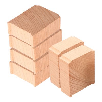 FOYTOKI Train Bridge Wooden Train Track Accessories 6pcs Bridge Support Risers for Boys and Girls