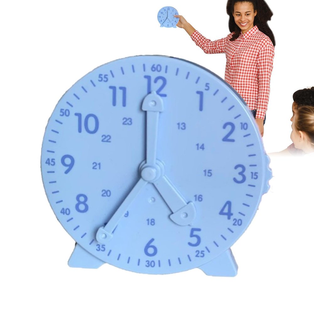 GLANSI Attractive Practice Demonstration Clock for Birthday New Year Christmas Easter Learning Tool Practice Clocks for Kids - Sturdy Teaching Clocks Student Clock,