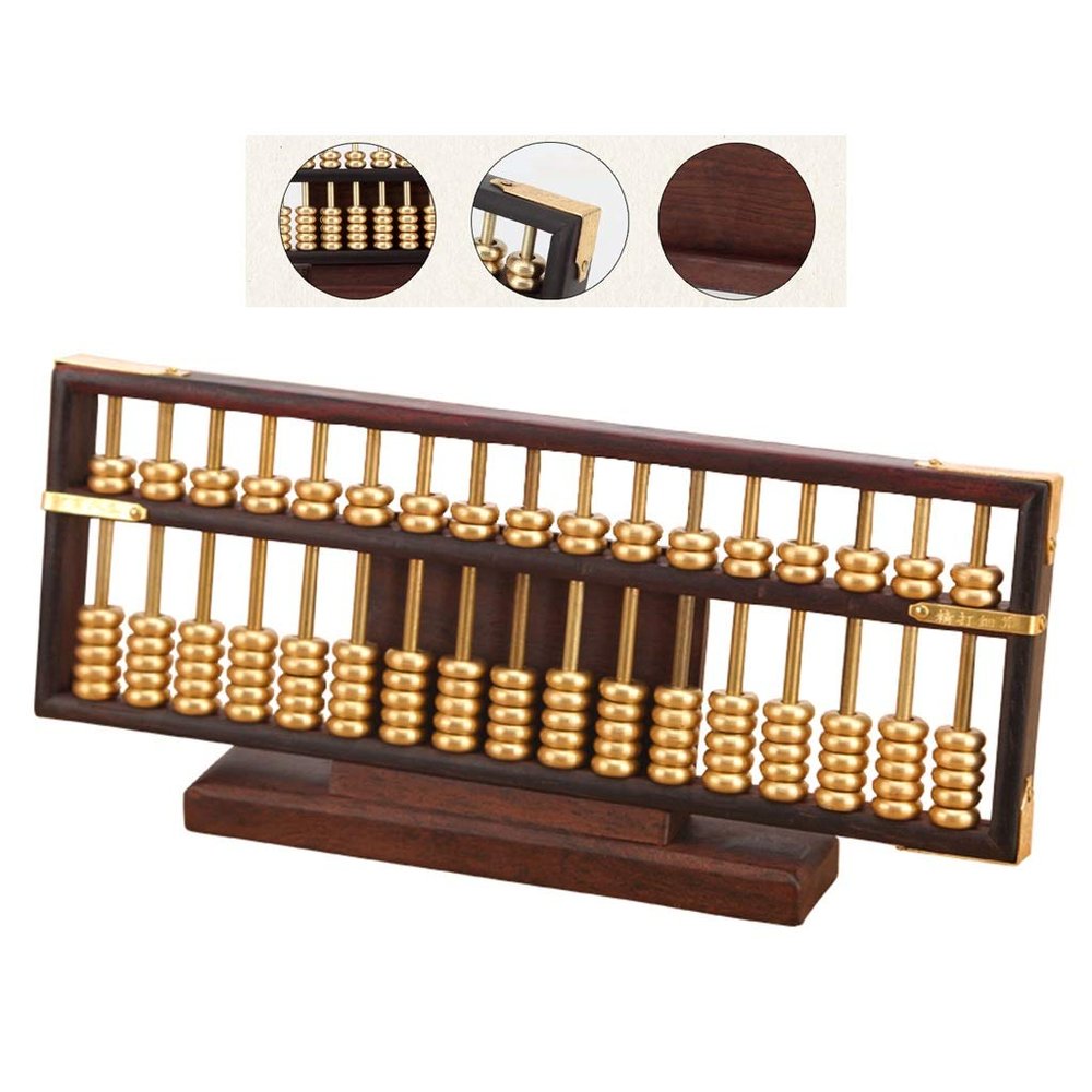 FcaLdqy Abacus Copper Beads Abacus Art Collection Abacus Professional Abacus Home Decoration Gift Package, 20 * 7.5 * 2.5cm, Yellow