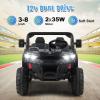 OLAKIDS 2 Seater Ride On Car, 12V Off-Road UTV Electric Vehicle with Remote Control, Dump Bed, Extra Shovel, Music, USB, AUX, Rocking Function, Kids Toddlers Battery Powered Truck (Dark Black) view 2