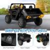 OLAKIDS 2 Seater Ride On Car, 12V Off-Road UTV Electric Vehicle with Remote Control, Dump Bed, Extra Shovel, Music, USB, AUX, Rocking Function, Kids Toddlers Battery Powered Truck (Dark Black) view 3