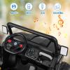 OLAKIDS 2 Seater Ride On Car, 12V Off-Road UTV Electric Vehicle with Remote Control, Dump Bed, Extra Shovel, Music, USB, AUX, Rocking Function, Kids Toddlers Battery Powered Truck (Dark Black) view 4