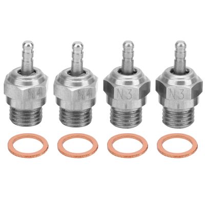 N4 Hot Glow Plug Spark Plugs,4Pcs Glow Plug Igniter,For Redcat Hsp Engine,1/8 1/10 Rc Car Truck Buggy Accessories,