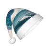 ZZYYDS Cartoon blue sea wave Children's Santa Claus Hat, Boys Girls Children Baby Christmas Hat Children's Christmas Party view 2