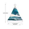 ZZYYDS Cartoon blue sea wave Children's Santa Claus Hat, Boys Girls Children Baby Christmas Hat Children's Christmas Party view 3